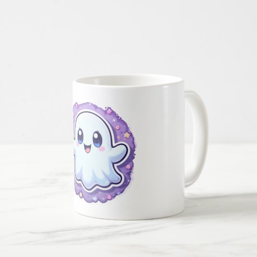 Kawaii Ghost Mok Schattige Pastel Halloween Koffie (Voorkant rechts)
