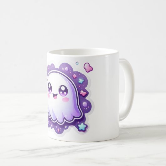 Kawaii Ghost Mok Schattige Pastel Halloween Koffie (Voorkant rechts)