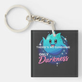 Kawaii Ghost No Sunshine Only Darkness Aesthetic Sleutelhanger (voorkant)