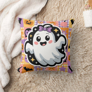Kawaii Ghost Patchwork Sticker Sierkussen