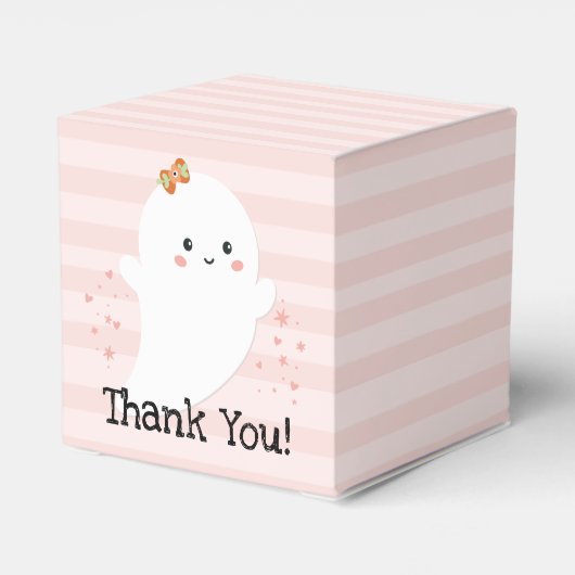 Kawaii Ghost Pink Halloween Bedankdoosjes (Achterkant)
