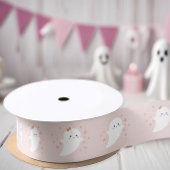 Kawaii Ghost Pink Halloween Satijnen Lint