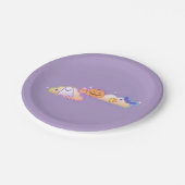 Kawaii Ghost, Pumpkin & Bat Halloween Paper Plate Papieren Bordje (Gekanteld)