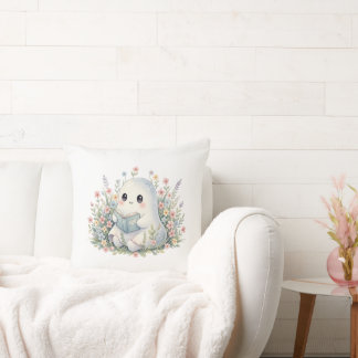 Kawaii Ghost Reading Book – Cute Pastel Watercolor Kussen