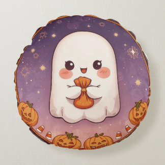 Kawaii Ghost Round Pillow Rond Kussen