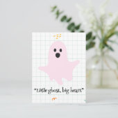 Kawaii Ghost, schattig griezelig Halloween Briefkaart (Staand voorkant)