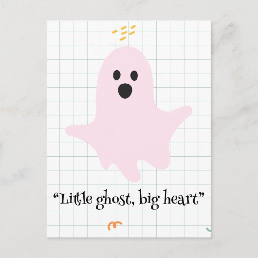 Kawaii Ghost, schattig griezelig Halloween Briefkaart (Voorkant)