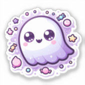 Kawaii Ghost Vinyl Schattige Snoep Pastel Hallowee Sticker (Voorkant)