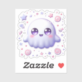 Kawaii Ghost Vinyl Sticker – Schattigee pastel Hal