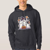 Kawaii Ghosts Halloween Hoodie- Grey Sweatshirt (Voorkant)