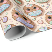 Kawaii Gingerbread Crew Cadeaupapier (Rol Hoek)