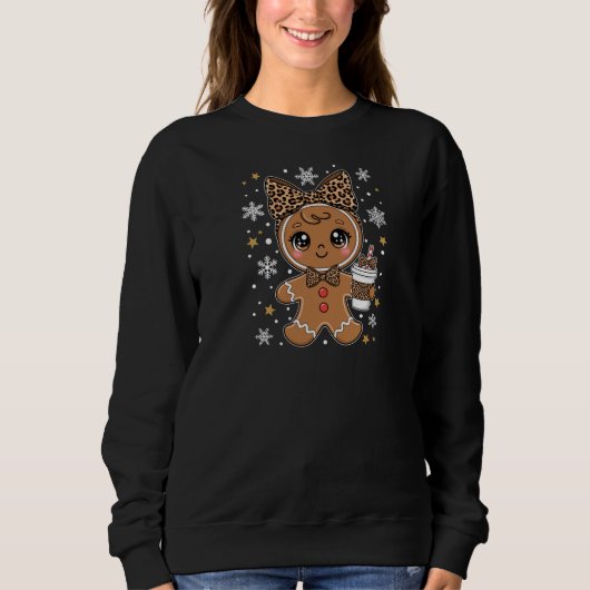 kawaii gingerbread leopard christmas trui (Voorkant)