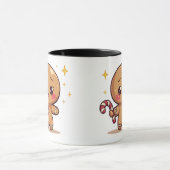 Kawaii Gingerbread Man Cute Christmas Coffee Mug Mok (Midden)