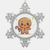 Kawaii Gingerbread Man Cute Christmas Ornament (Voorkant)