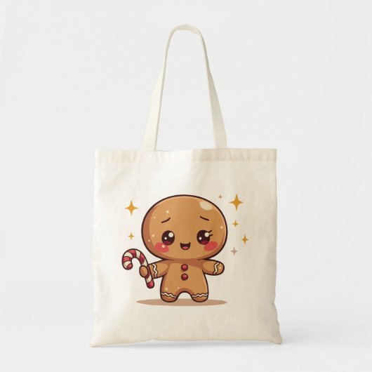 Kawaii Gingerbread Man Cute Christmas Tote Bag (Voorkant)