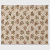 Kawaii Gingerbread Man Pattern Cadeaupapier (Vlak)