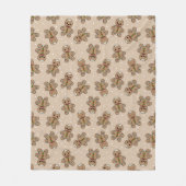 Kawaii Gingerbread Man Pattern Fleece Deken (Voorkant)