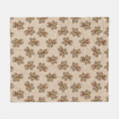Kawaii Gingerbread Man Pattern Fleece Deken (Voorkant (Horizontaal))