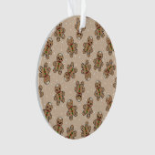 Kawaii Gingerbread Man Pattern Ornament (voorkant)
