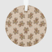 Kawaii Gingerbread Man Pattern Ornament (achterkant)