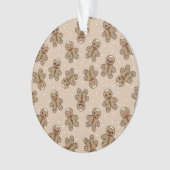 Kawaii Gingerbread Man Pattern Ornament (voorkant)