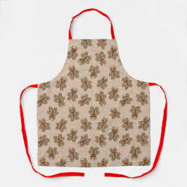 Kawaii Gingerbread Man Pattern Schort