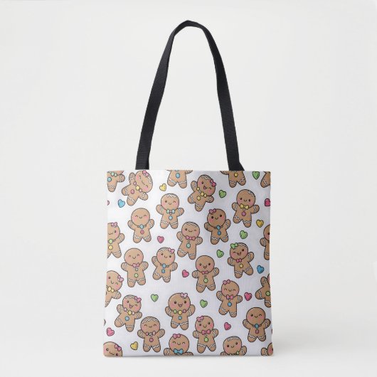 Kawaii Gingerbread Men Christmas Tote Bag (Voorkant)