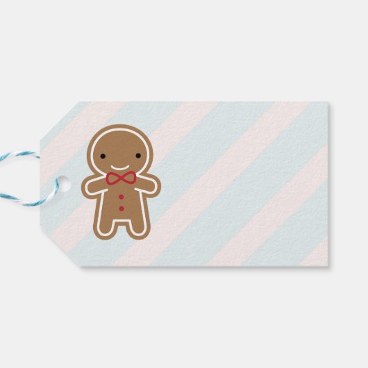 Kawaii Gingerbrood Man Cadeaulabel (Achterkant Horizontaal)