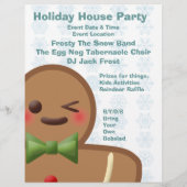 Kawaii Gingerbrood Man & Snowflakes Flyer (Achterkant)