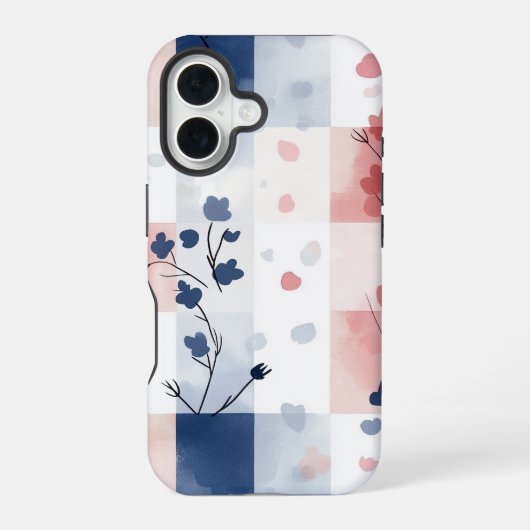 Kawaii Gingham pastel telefoonhoesje iPhone 16 Hoesje (Achterkant)