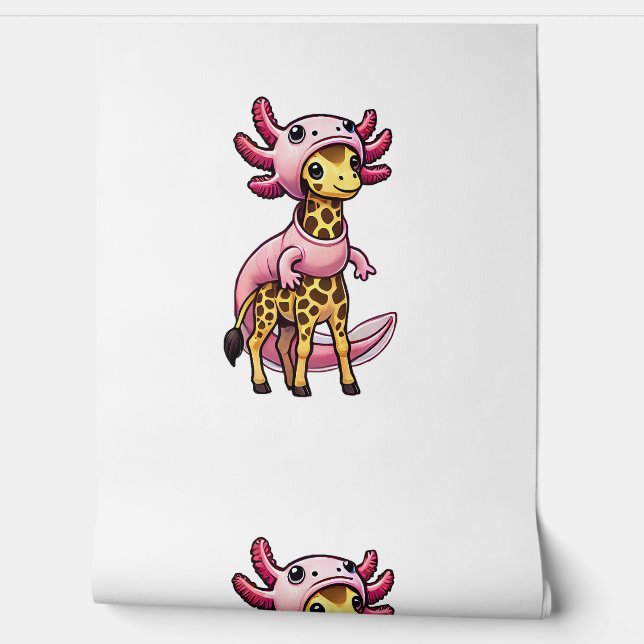 Kawaii Giraffe Axolotl Kostuum Behang (Afrollen)