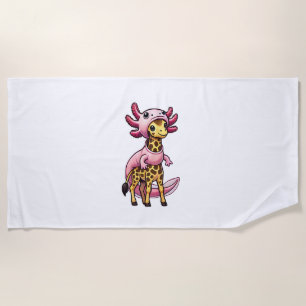 Kawaii Giraffe Axolotl Kostuum Strandlaken