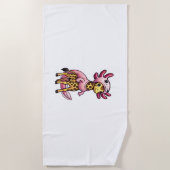 Kawaii Giraffe Axolotl Kostuum Strandlaken (Voorkant)
