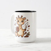 Kawaii Giraffe Koffie Twee-Tons Mok (Voorkant links)