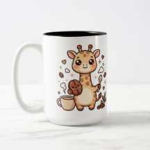 Kawaii Giraffe Koffie Twee-Tons Mok