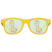 Kawaii Giraffe Retro Zonnebril (Voorkant)