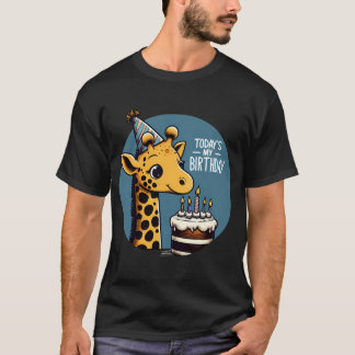 Kawaii Giraffe Vandaag is mijn verjaardagsfeestje  T-shirt