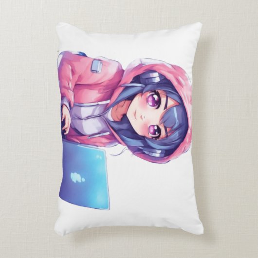 Kawaii Girl Accent Kussen (Voorkant(Verticaal))