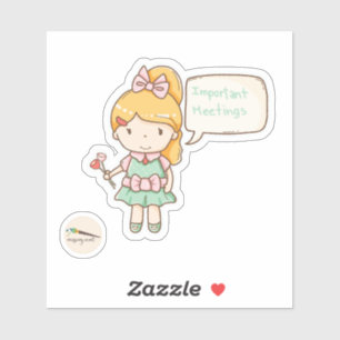 Kawaii Girl Belangrijke bijeenkomsten Sticker