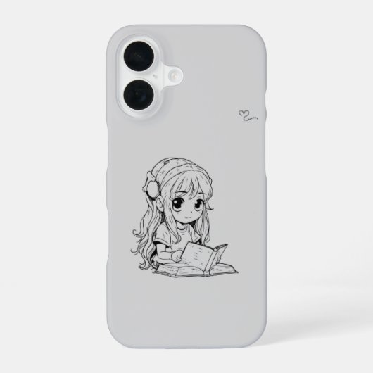 Kawaii Girl iPhone 16 Protective Case – Cute Anime Hoesje (Achterkant)