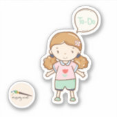 Kawaii Girl met To-Do Bubble Scrapbooking Sticker (Voorkant)