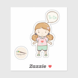 Kawaii Girl met To-Do Bubble Scrapbooking Sticker