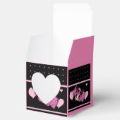 Kawaii Girl PinkP - trendy zwarte roze harten Bedankdoosjes (Geopend)