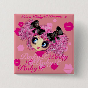 Kawaii Girl Pinky Promise-cadeaus voor vrienden Vierkante Button 5,1 Cm