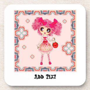 Kawaii Girl Pinky zo zoet Drankjes Onderzetter