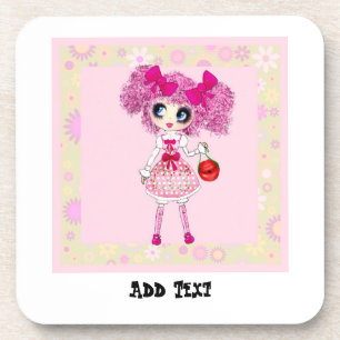 Kawaii Girl Pinky zo zoet Drankjes Onderzetter