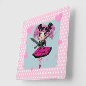 Kawaii Girl PinkyP - eindexamenbalprinses Vierkante Klok (Hoek)