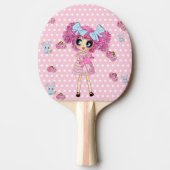 Kawaii Girl PinkyP schattige girly Tafeltennisbatje (Voorkant)