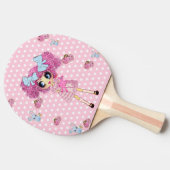 Kawaii Girl PinkyP schattige girly Tafeltennisbatje (Zijkant)