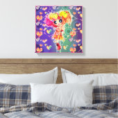 Kawaii Girl PinkyP wandkunst Harajuku Regenboog Ku Canvas Afdruk (Insitu (Slaapkamer))